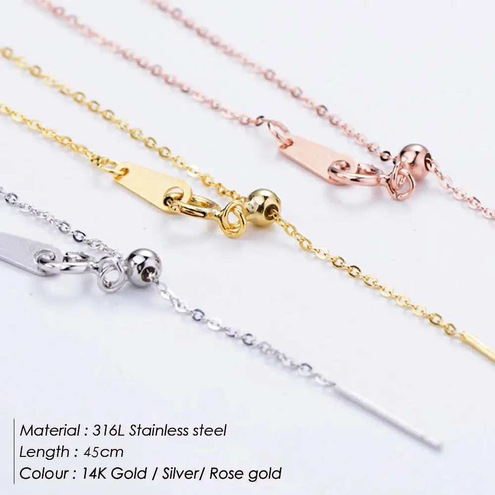 Minimalism 316L Stainless Steel Long Chain Necklace for Women Gold Color Adjustable Necklace for Women Jewelry Wholesale