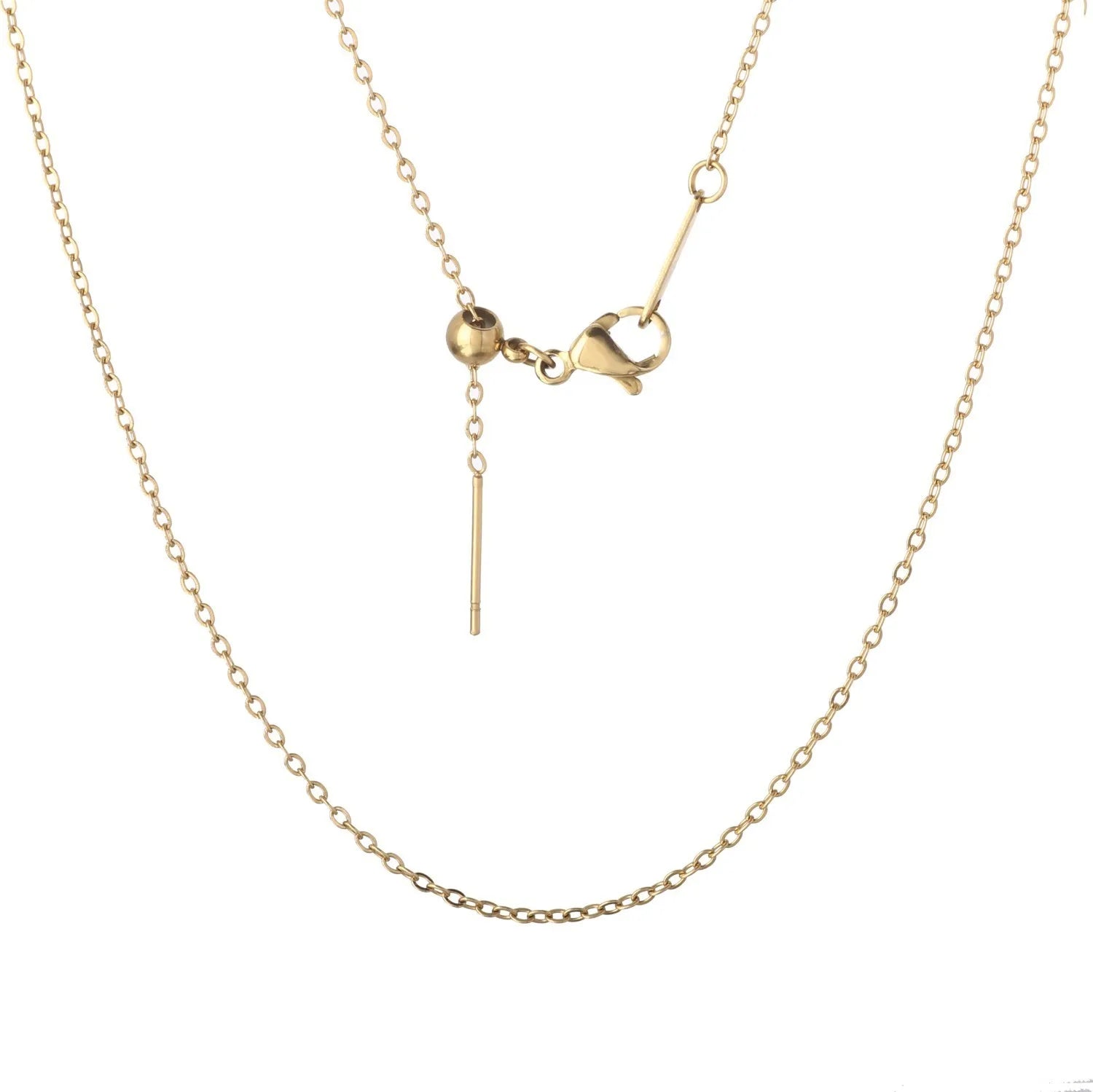 Minimalism 316L Stainless Steel Long Chain Necklace for Women Gold Color Adjustable Necklace for Women Jewelry Wholesale