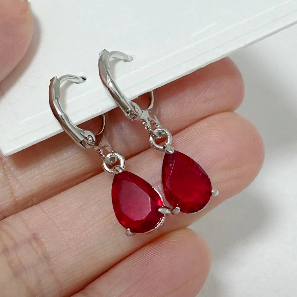 Water Drop Zircon Drop Earrings for Women Pendientes Mujer Silver 925 Rhinestone Jewelry Accessories Party Gifts