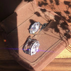 Luxury Simple Natural Zircon Stud Earrings for Women Fashion 925 Silver Bridal Wedding Earrings OL Crystal Jewelry Gifts