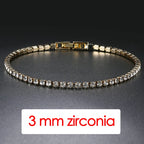 Hip Hop Iced Out 3/4/5Mm Crystal Tennis Bracelet for Men Homme Trendy Punk Zirconia Men'S Chain on the Hand Streetwear Jewelry
