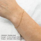 Layered Stainless Steel Bracelet for Women Gold Color Minimalism Multilayer Classic Bead Chain Bracelet Jewelry Wholesale