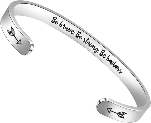 Inspirational Cuff Bracelet Bangle for Women Teen Girls - Birthday Jewelry Quotes - Friend Gift for Her Mom