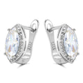 Luxury Simple Natural Zircon Stud Earrings for Women Fashion 925 Silver Bridal Wedding Earrings OL Crystal Jewelry Gifts