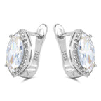 Luxury Simple Natural Zircon Stud Earrings for Women Fashion 925 Silver Bridal Wedding Earrings OL Crystal Jewelry Gifts