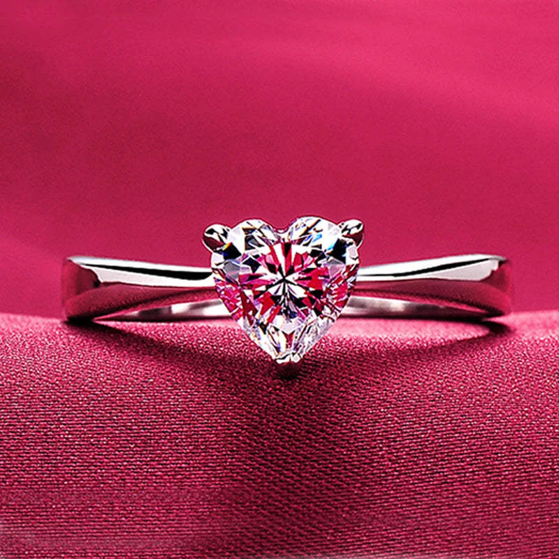 Luxury Pure 18K White Gold Color Tibetan Silver Ring round Clear 5A Zircon Engagement Wedding Band Bridal Jewelry Gift for Women