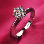 Luxury Pure 18K White Gold Color Tibetan Silver Ring round Clear 5A Zircon Engagement Wedding Band Bridal Jewelry Gift for Women