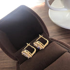 Luxury Simple Natural Zircon Stud Earrings for Women Fashion 925 Silver Bridal Wedding Earrings OL Crystal Jewelry Gifts