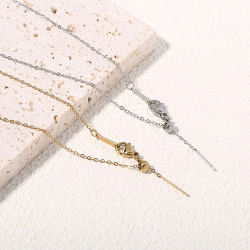 Minimalism 316L Stainless Steel Long Chain Necklace for Women Gold Color Adjustable Necklace for Women Jewelry Wholesale