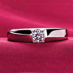 Luxury Pure 18K White Gold Color Tibetan Silver Ring round Clear 5A Zircon Engagement Wedding Band Bridal Jewelry Gift for Women