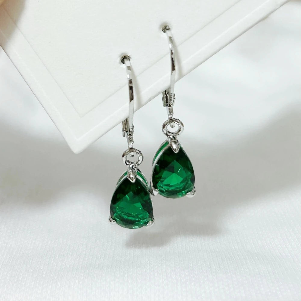 Water Drop Zircon Drop Earrings for Women Pendientes Mujer Silver 925 Rhinestone Jewelry Accessories Party Gifts