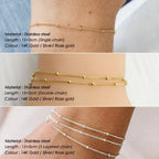 Layered Stainless Steel Bracelet for Women Gold Color Minimalism Multilayer Classic Bead Chain Bracelet Jewelry Wholesale