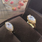 Luxury Simple Natural Zircon Stud Earrings for Women Fashion 925 Silver Bridal Wedding Earrings OL Crystal Jewelry Gifts