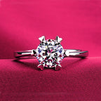 Luxury Pure 18K White Gold Color Tibetan Silver Ring round Clear 5A Zircon Engagement Wedding Band Bridal Jewelry Gift for Women