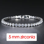 Hip Hop Iced Out 3/4/5Mm Crystal Tennis Bracelet for Men Homme Trendy Punk Zirconia Men'S Chain on the Hand Streetwear Jewelry