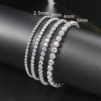 Hip Hop Iced Out 3/4/5Mm Crystal Tennis Bracelet for Men Homme Trendy Punk Zirconia Men'S Chain on the Hand Streetwear Jewelry